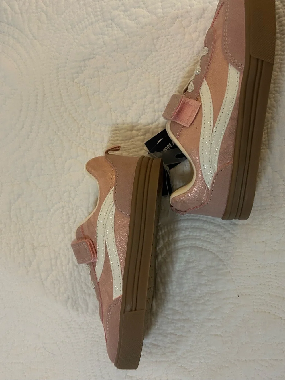 OshKosh B'gosh Pink Girls' Sparkle Velcro Sneakers